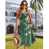 Zeagoo Womens Casual Dress for Summer Tank Dress Loose Flowy Beach Dress with Pockets Hankerchief Flare Midi Sundress 2026(02 Green)