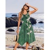 Zeagoo Womens Casual Dress for Summer Tank Dress Loose Flowy Beach Dress with Pockets Hankerchief Flare Midi Sundress 2026(02 Green)