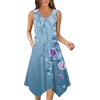 Zeagoo Womens Casual Dress for Summer Tank Dress Loose Flowy Beach Dress with Pockets Hankerchief Flare Midi Sundress 2026(03 Blue)