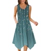 Zeagoo Womens Casual Dress for Summer Tank Dress Loose Flowy Beach Dress with Pockets Hankerchief Flare Midi Sundress 2026(03 Green)