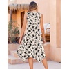 Zeagoo Womens Casual Dress for Summer Tank Dress Loose Flowy Beach Dress with Pockets Hankerchief Flare Midi Sundress 2026(Beige Sf239)