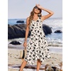 Zeagoo Womens Casual Dress for Summer Tank Dress Loose Flowy Beach Dress with Pockets Hankerchief Flare Midi Sundress 2026(Beige Sf239)