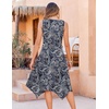 Zeagoo Womens Casual Dress for Summer Tank Dress Loose Flowy Beach Dress with Pockets Hankerchief Flare Midi Sundress 2026(Blue Mz473)