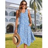 Zeagoo Womens Casual Dress for Summer Tank Dress Loose Flowy Beach Dress with Pockets Hankerchief Flare Midi Sundress 2026(Blue Xh41)