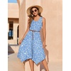 Zeagoo Womens Casual Dress for Summer Tank Dress Loose Flowy Beach Dress with Pockets Hankerchief Flare Midi Sundress 2026(Blue Xh41)