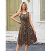 Zeagoo Womens Casual Dress for Summer Tank Dress Loose Flowy Beach Dress with Pockets Hankerchief Flare Midi Sundress 2026(Brown Mz721)