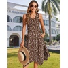 Zeagoo Womens Casual Dress for Summer Tank Dress Loose Flowy Beach Dress with Pockets Hankerchief Flare Midi Sundress 2026(Brown Xh267)