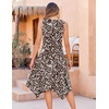 Zeagoo Womens Casual Dress for Summer Tank Dress Loose Flowy Beach Dress with Pockets Hankerchief Flare Midi Sundress 2026(Brown Xh531)
