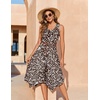 Zeagoo Womens Casual Dress for Summer Tank Dress Loose Flowy Beach Dress with Pockets Hankerchief Flare Midi Sundress 2026(Brown Xh531)