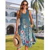 Zeagoo Womens Casual Dress for Summer Tank Dress Loose Flowy Beach Dress with Pockets Hankerchief Flare Midi Sundress 2026(Gray Green)