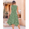 Zeagoo Womens Casual Dress for Summer Tank Dress Loose Flowy Beach Dress with Pockets Hankerchief Flare Midi Sundress 2026(Green Jh560)