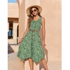 Zeagoo Womens Casual Dress for Summer Tank Dress Loose Flowy Beach Dress with Pockets Hankerchief Flare Midi Sundress 2026(Green Jh560)