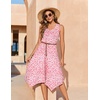 Zeagoo Womens Casual Dress for Summer Tank Dress Loose Flowy Beach Dress with Pockets Hankerchief Flare Midi Sundress 2026(Leopard Print)