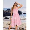 Zeagoo Womens Casual Dress for Summer Tank Dress Loose Flowy Beach Dress with Pockets Hankerchief Flare Midi Sundress 2026(Leopard Print)