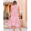 Zeagoo Womens Casual Dress for Summer Tank Dress Loose Flowy Beach Dress with Pockets Hankerchief Flare Midi Sundress 2026(Leopard Print)