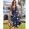 Zeagoo Womens Casual Dress for Summer Tank Dress Loose Flowy Beach Dress with Pockets Hankerchief Flare Midi Sundress 2026(Navy Bf318)