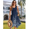 Zeagoo Womens Casual Dress for Summer Tank Dress Loose Flowy Beach Dress with Pockets Hankerchief Flare Midi Sundress 2026(Navy Sf119)