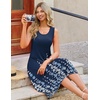 Zeagoo Womens Casual Dress for Summer Tank Dress Loose Flowy Beach Dress with Pockets Hankerchief Flare Midi Sundress 2026(Navy Sf119)