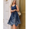 Zeagoo Womens Casual Dress for Summer Tank Dress Loose Flowy Beach Dress with Pockets Hankerchief Flare Midi Sundress 2026(Navy Sf119)
