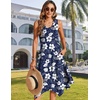 Zeagoo Womens Casual Dress for Summer Tank Dress Loose Flowy Beach Dress with Pockets Hankerchief Flare Midi Sundress 2026(Navy Sf157)