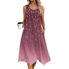 Zeagoo Womens Casual Dress for Summer Tank Dress Loose Flowy Beach Dress with Pockets Hankerchief Flare Midi Sundress 2026(Purple Print)