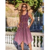 Zeagoo Womens Casual Dress for Summer Tank Dress Loose Flowy Beach Dress with Pockets Hankerchief Flare Midi Sundress 2026(Purple Print)