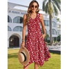 Zeagoo Womens Casual Dress for Summer Tank Dress Loose Flowy Beach Dress with Pockets Hankerchief Flare Midi Sundress 2026(Red Xh268)