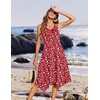 Zeagoo Womens Casual Dress for Summer Tank Dress Loose Flowy Beach Dress with Pockets Hankerchief Flare Midi Sundress 2026(Red Xh268)