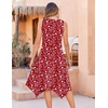 Zeagoo Womens Casual Dress for Summer Tank Dress Loose Flowy Beach Dress with Pockets Hankerchief Flare Midi Sundress 2026(Red Xh268)