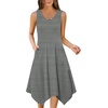 Zeagoo Womens Casual Dress for Summer Tank Dress Loose Flowy Beach Dress with Pockets Hankerchief Flare Midi Sundress 2026(Stripe Print)