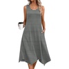 Zeagoo Womens Casual Dress for Summer Tank Dress Loose Flowy Beach Dress with Pockets Hankerchief Flare Midi Sundress 2026(Stripe Print)