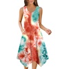 Zeagoo Womens Casual Dress for Summer Tank Dress Loose Flowy Beach Dress with Pockets Hankerchief Flare Midi Sundress 2026(Tie Dye)