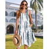 Zeagoo Womens Casual Dress for Summer Tank Dress Loose Flowy Beach Dress with Pockets Hankerchief Flare Midi Sundress 2026(White)