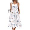 Zeagoo Womens Casual Dress for Summer Tank Dress Loose Flowy Beach Dress with Pockets Hankerchief Flare Midi Sundress 2026(White Floral)