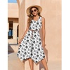 Zeagoo Womens Casual Dress for Summer Tank Dress Loose Flowy Beach Dress with Pockets Hankerchief Flare Midi Sundress 2026(White Sf196)