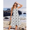 Zeagoo Womens Casual Dress for Summer Tank Dress Loose Flowy Beach Dress with Pockets Hankerchief Flare Midi Sundress 2026(White Sf196)