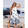 Zeagoo Womens Casual Dress for Summer Tank Dress Loose Flowy Beach Dress with Pockets Hankerchief Flare Midi Sundress 2026(White Wf118)