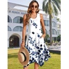 Zeagoo Womens Casual Dress for Summer Tank Dress Loose Flowy Beach Dress with Pockets Hankerchief Flare Midi Sundress 2026(White Wf118)