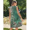 Zeagoo Womens Casual Summer Dresses 2025 Boho Sleeveless Sundresses with Pockets Pleated Beach Floral T Shirt Dresses(Green-printed)