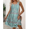 Zeagoo Womens Casual Summer Dresses 2025 Boho Sleeveless Sundresses with Pockets Pleated Beach Floral T Shirt Dresses(Printed-03)