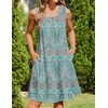 Zeagoo Womens Casual Summer Dresses 2025 Boho Sleeveless Sundresses with Pockets Pleated Beach Floral T Shirt Dresses(Printed-03)