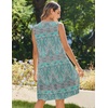 Zeagoo Womens Casual Summer Dresses 2025 Boho Sleeveless Sundresses with Pockets Pleated Beach Floral T Shirt Dresses(Printed-03)