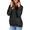Zeagoo Women’s Lightweight Hoodies Full Zip Up Oversized Sweatshirt Trendy(Black)