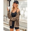 Zeagoo Women’s Lightweight Hoodies Full Zip Up Oversized Sweatshirt Trendy(Brown)
