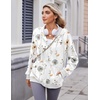 Zeagoo Women’s Lightweight Hoodies Full Zip Up Oversized Sweatshirt Trendy(Floral Printed)