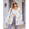 Zeagoo Women’s Lightweight Hoodies Full Zip Up Oversized Sweatshirt Trendy(Floral Printed)