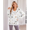 Zeagoo Women’s Lightweight Hoodies Full Zip Up Oversized Sweatshirt Trendy(Floral Printed)