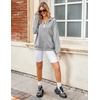 Zeagoo Women’s Lightweight Hoodies Full Zip Up Oversized Sweatshirt Trendy(Light Grey)