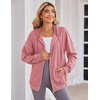 Zeagoo Women’s Lightweight Hoodies Full Zip Up Oversized Sweatshirt Trendy(Pink)
