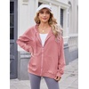 Zeagoo Women’s Lightweight Hoodies Full Zip Up Oversized Sweatshirt Trendy(Pink)